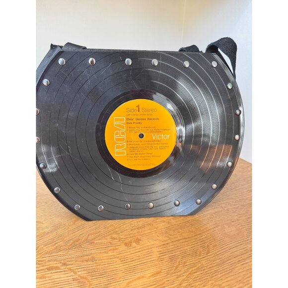Elvis Golden Records Vinyl Purse With Bold Design & Stud Accents Collectible - Picture 2 of 11